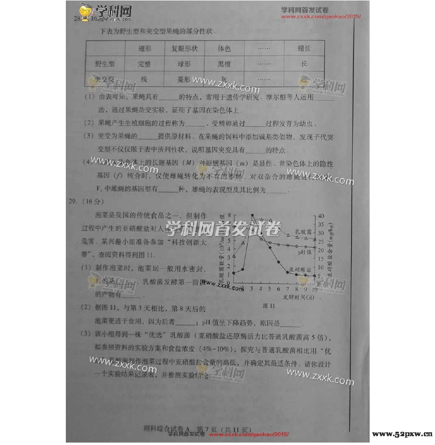 2015年广东高考理综试题 2015年广东高考理综试题